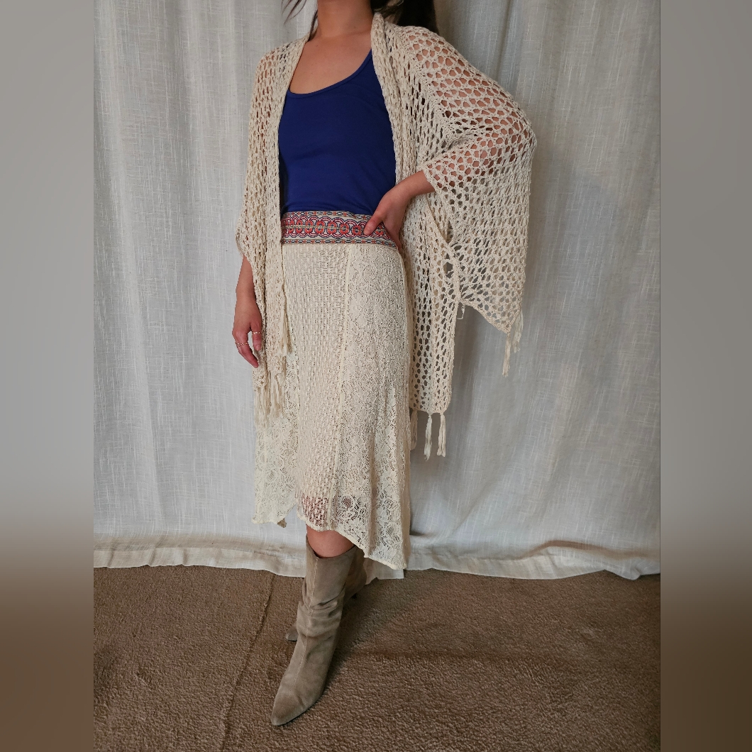 2 Piece Boho Fairy Hippie Indie Embroidered Outfit